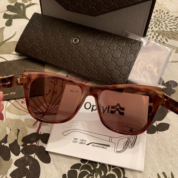 Authentic Gucci 52m oversized cat Optyl acetate leopard print sunglasses - Picture 8 of 15